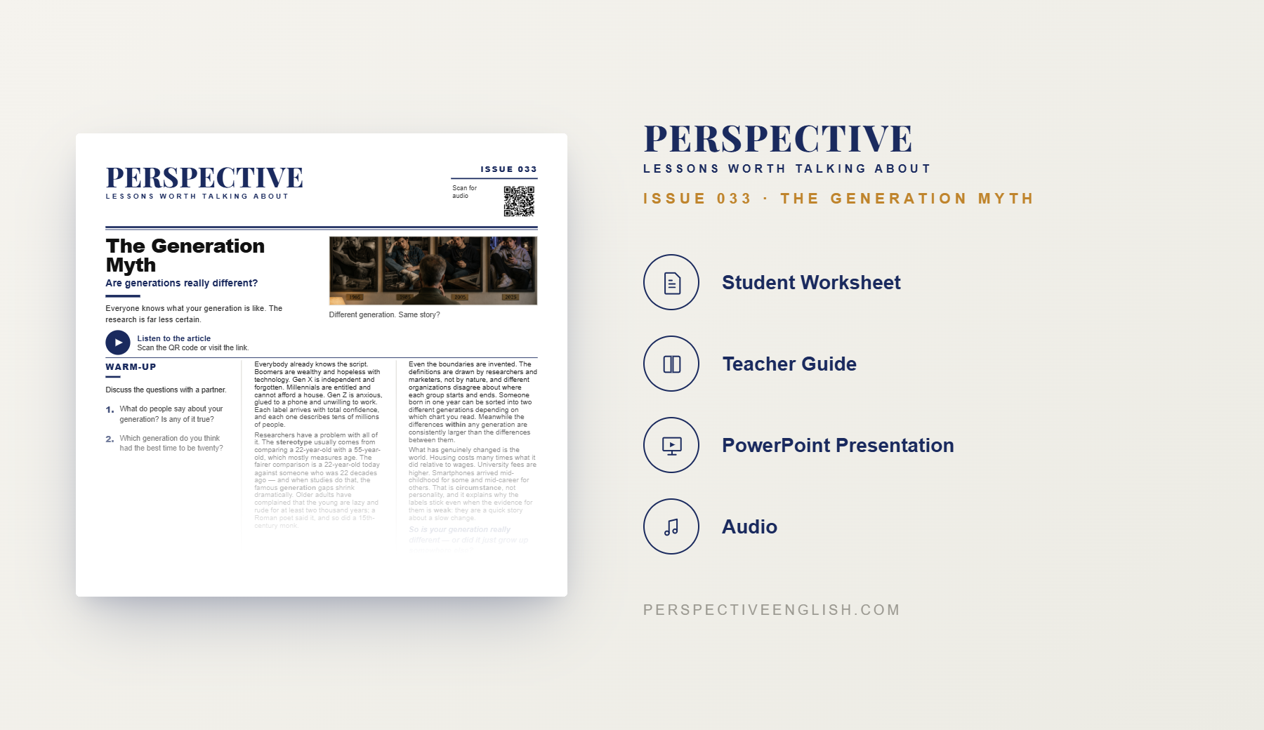 Generation Stereotypes ESL worksheet preview for B1–B2 English learners