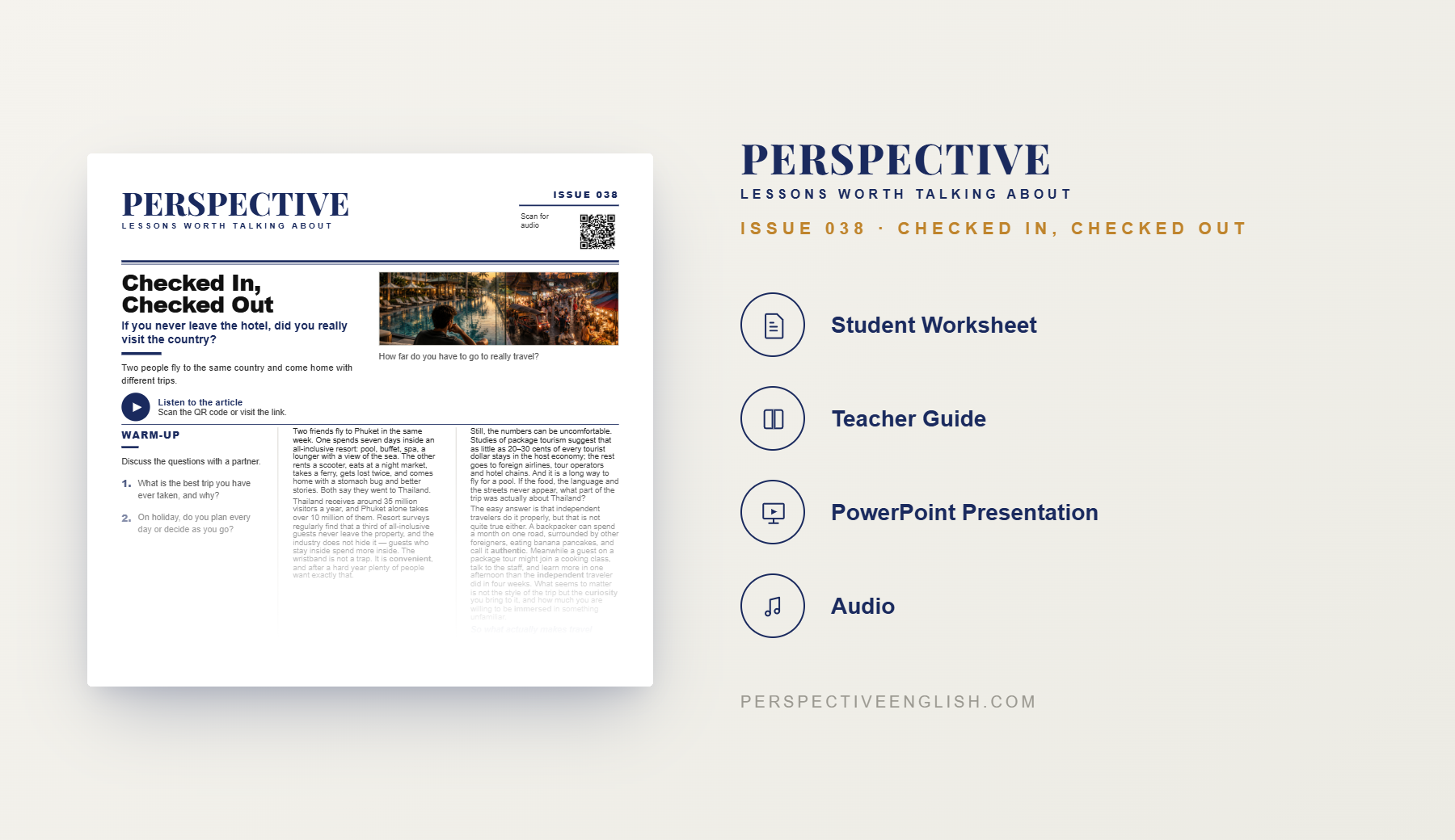 Travel ESL worksheet preview about meaningful travel and cultural immersion for B1–B2 English learners