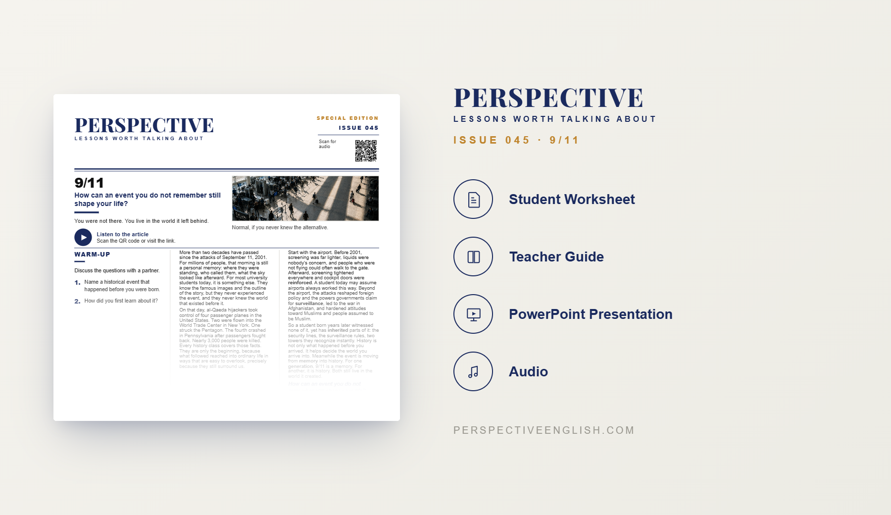9/11 ESL worksheet preview about September 11, memory, history and its lasting impact for B1–B2 English learners