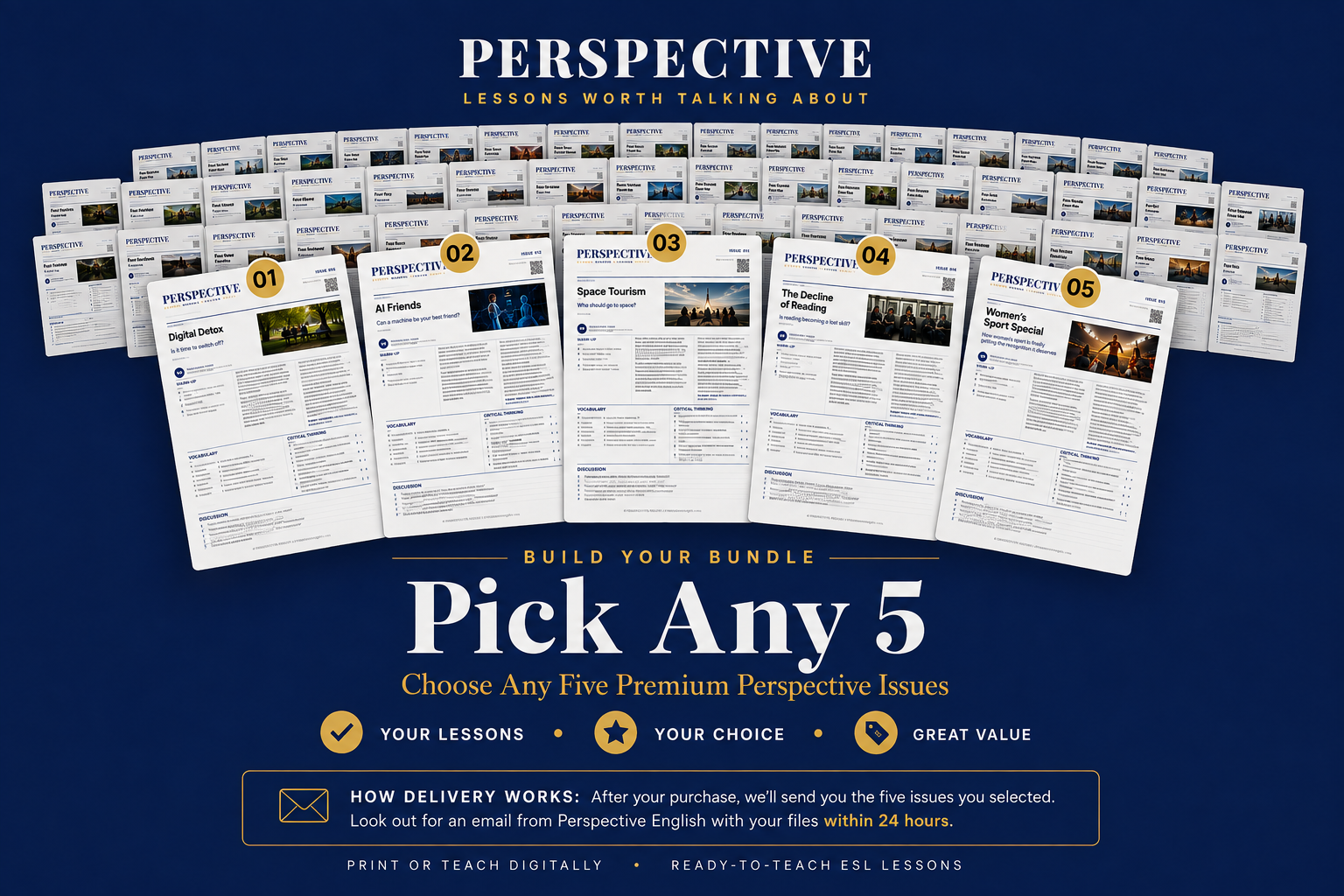 Pick Any 5 Perspective English ESL lesson bundle
