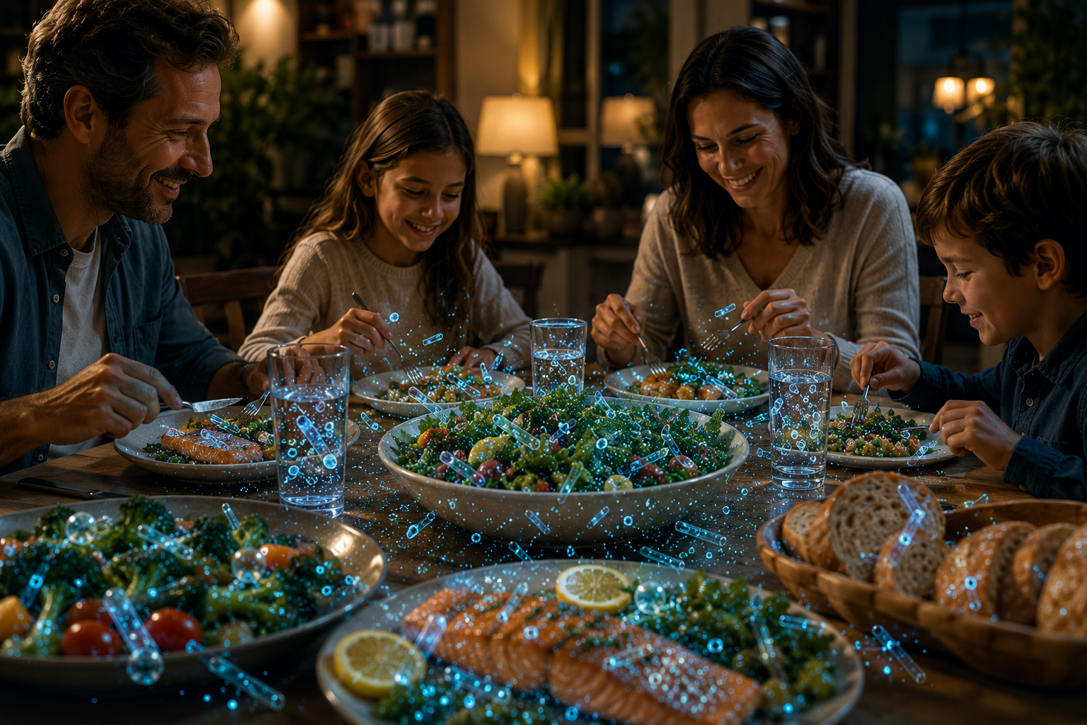 Tiny plastic particles shown inside food, water, and the human body