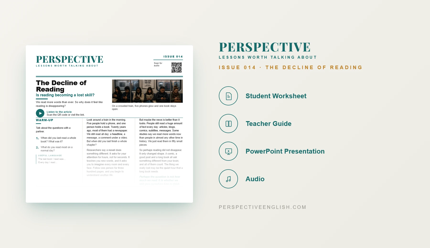 The Decline of Reading A1–A2 ESL worksheet preview