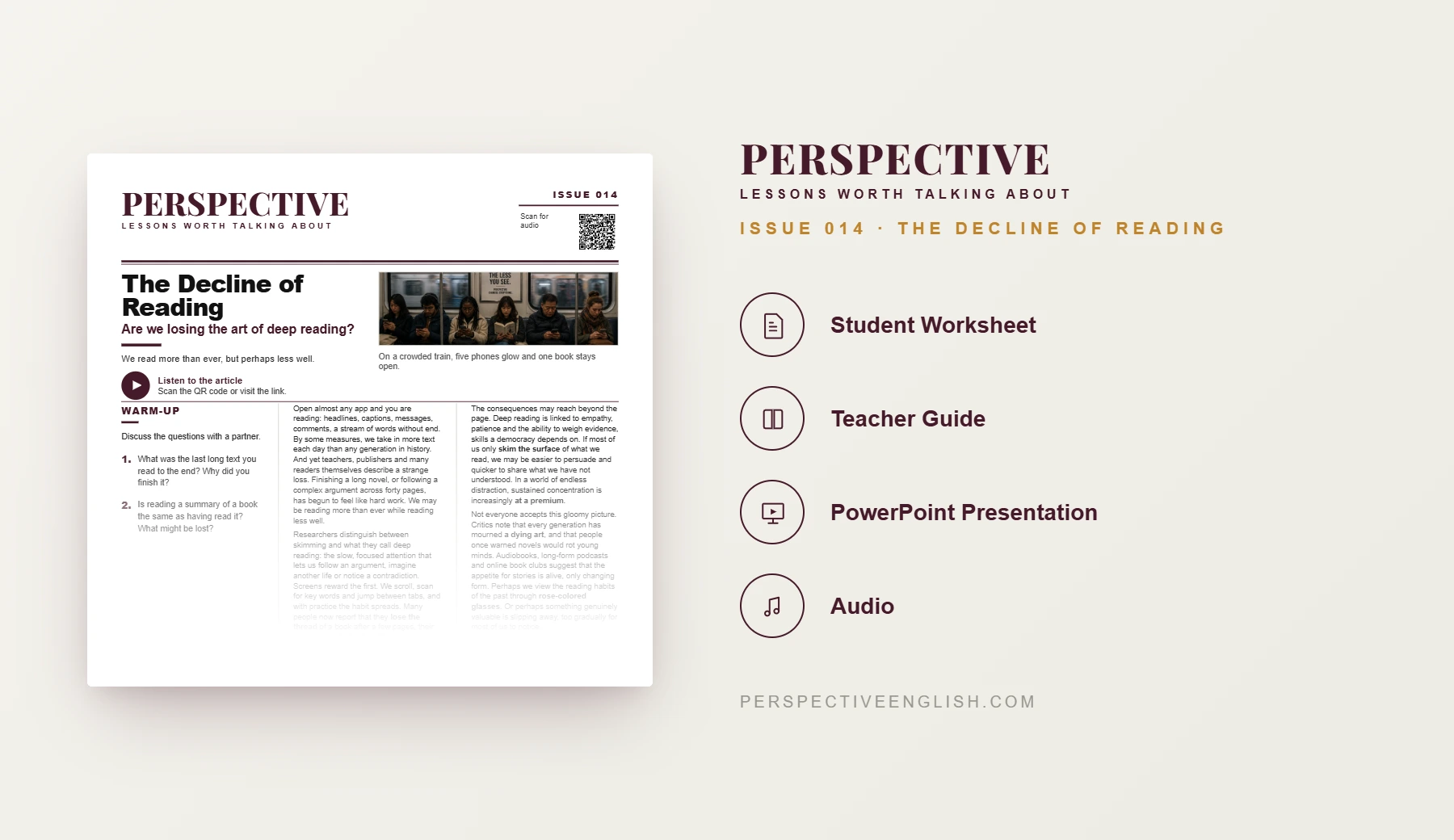 The Decline of Reading C1–C2 ESL worksheet preview