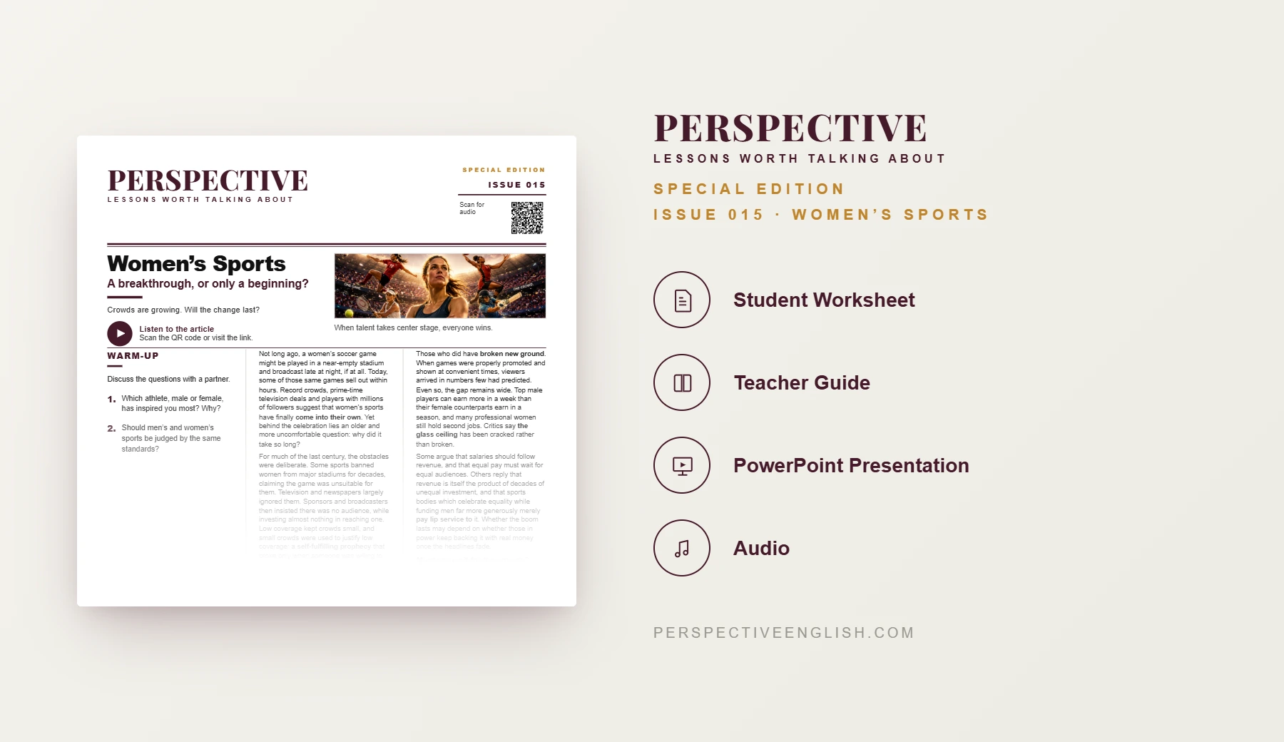Women’s Sport Special C1–C2 ESL worksheet preview