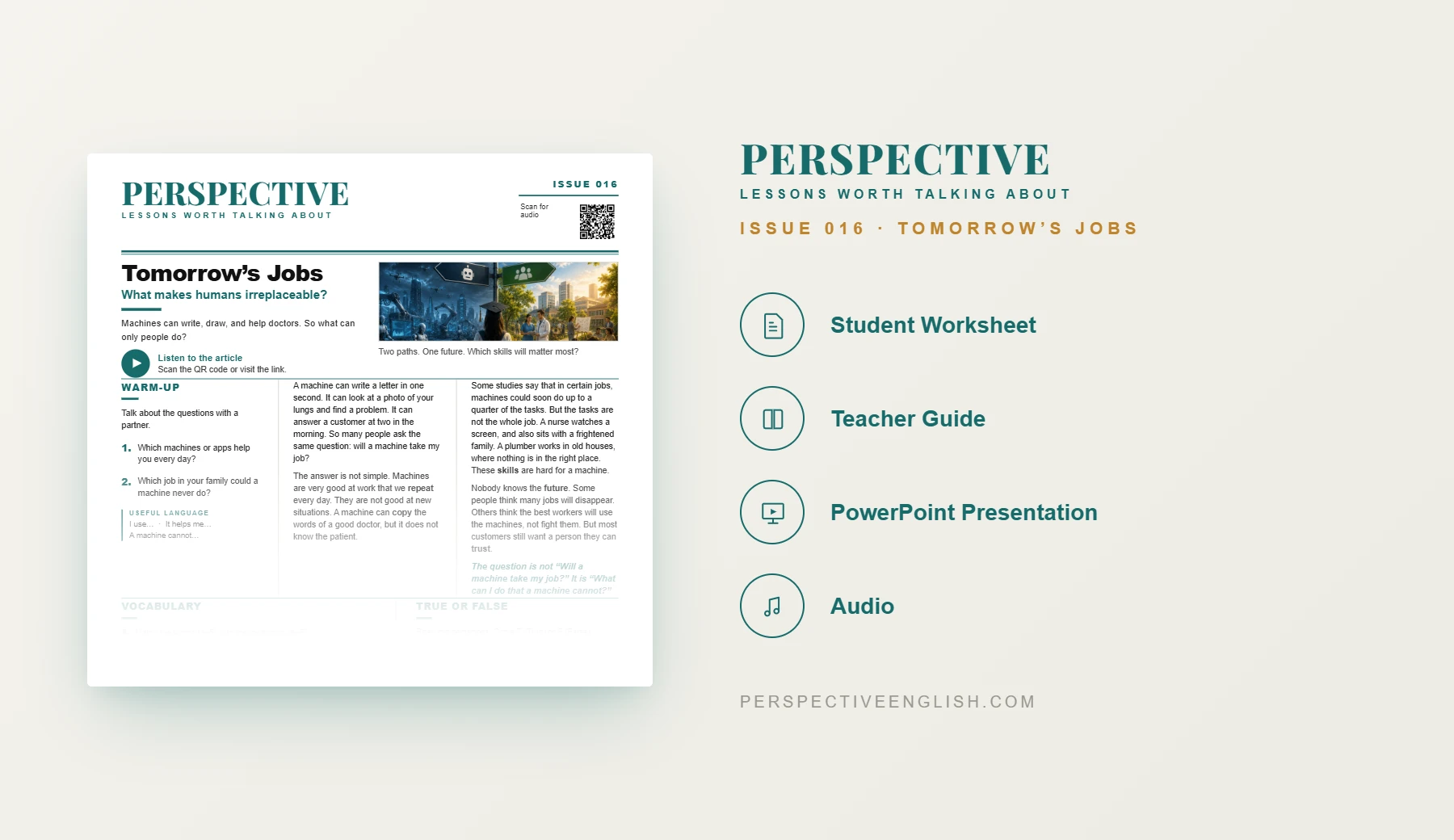 Future of Work A1–A2 ESL worksheet preview