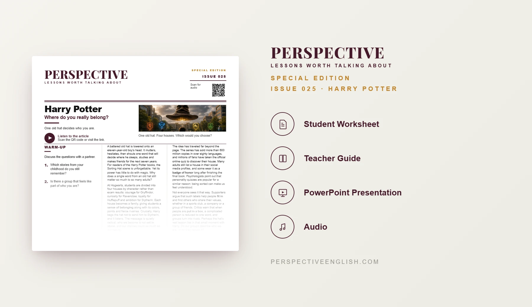 Harry Potter ESL worksheet preview for C1–C2 English learners