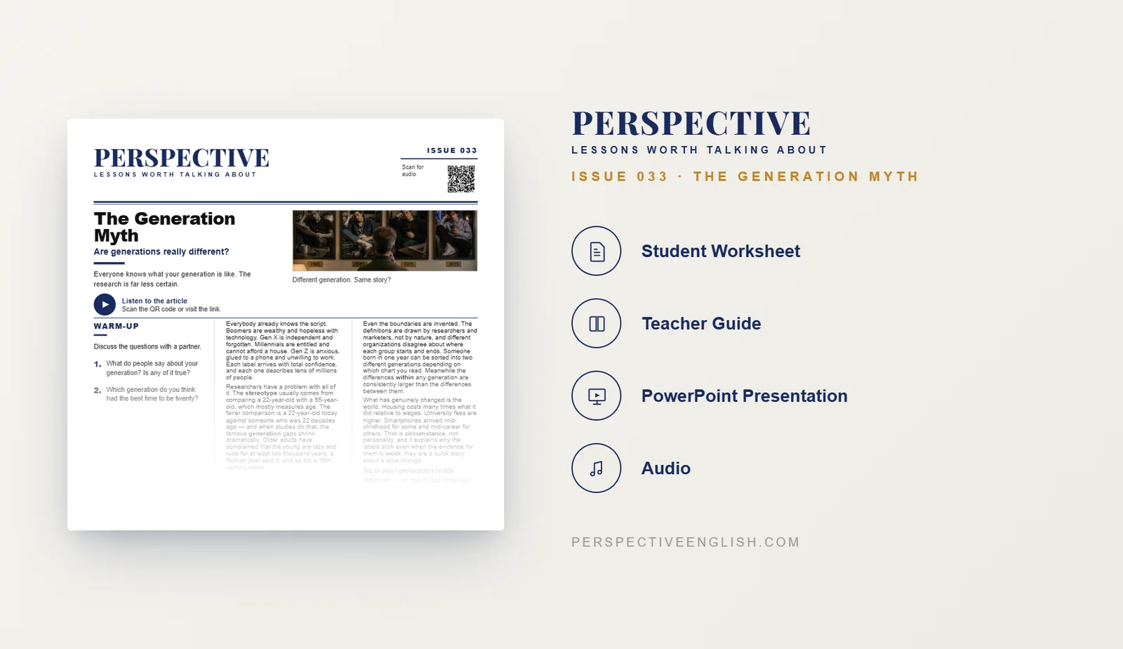 Generation Stereotypes ESL worksheet preview for B1–B2 English learners