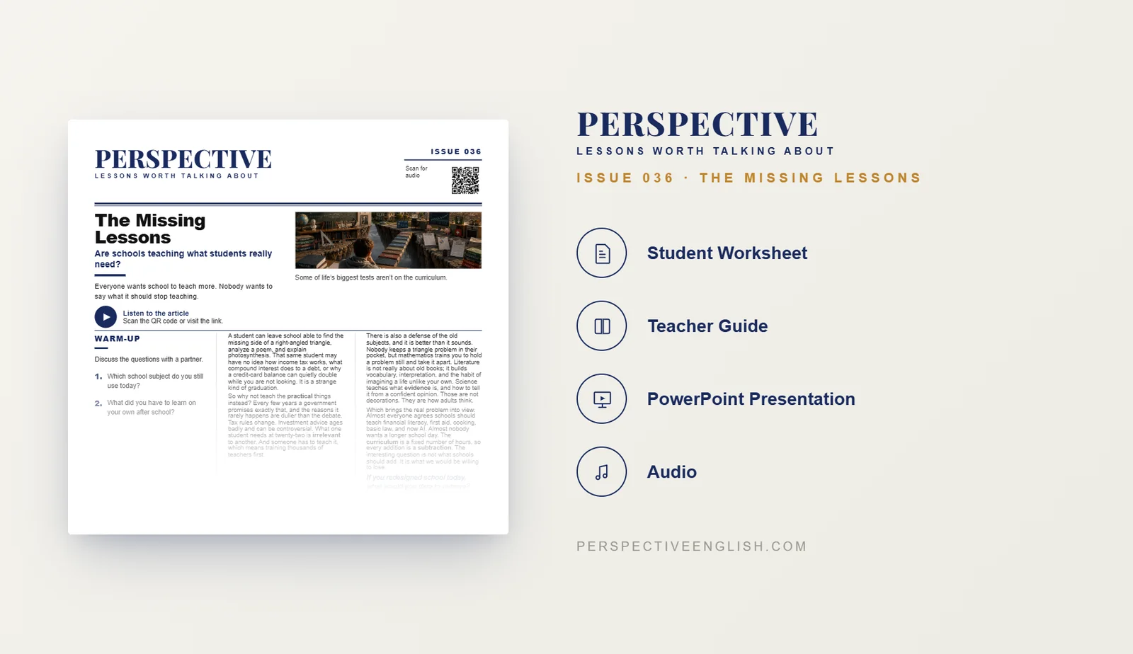 Life Skills ESL worksheet preview about what schools should teach for B1–B2 English learners