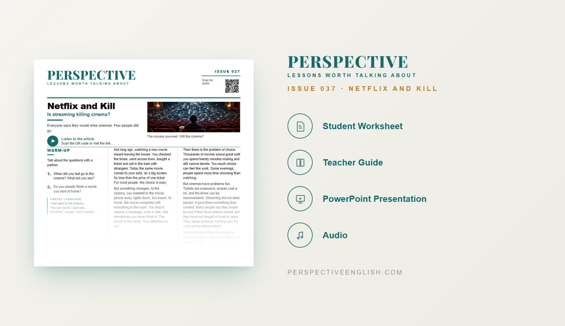 Issue 037 streaming and cinema A1–A2 student worksheet preview
