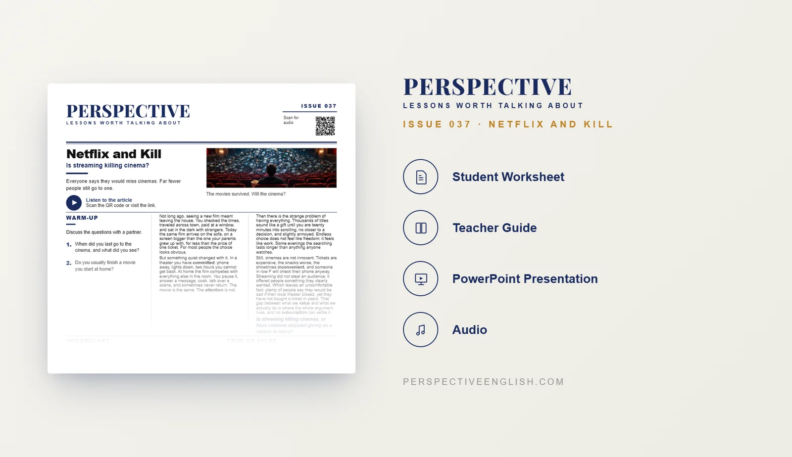 Streaming and Cinema ESL worksheet preview about movie habits and the future of cinemas for B1–B2 English learners
