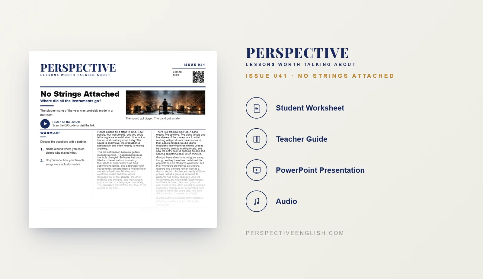 Modern music ESL worksheet preview about instruments and music production for B1–B2 English learners