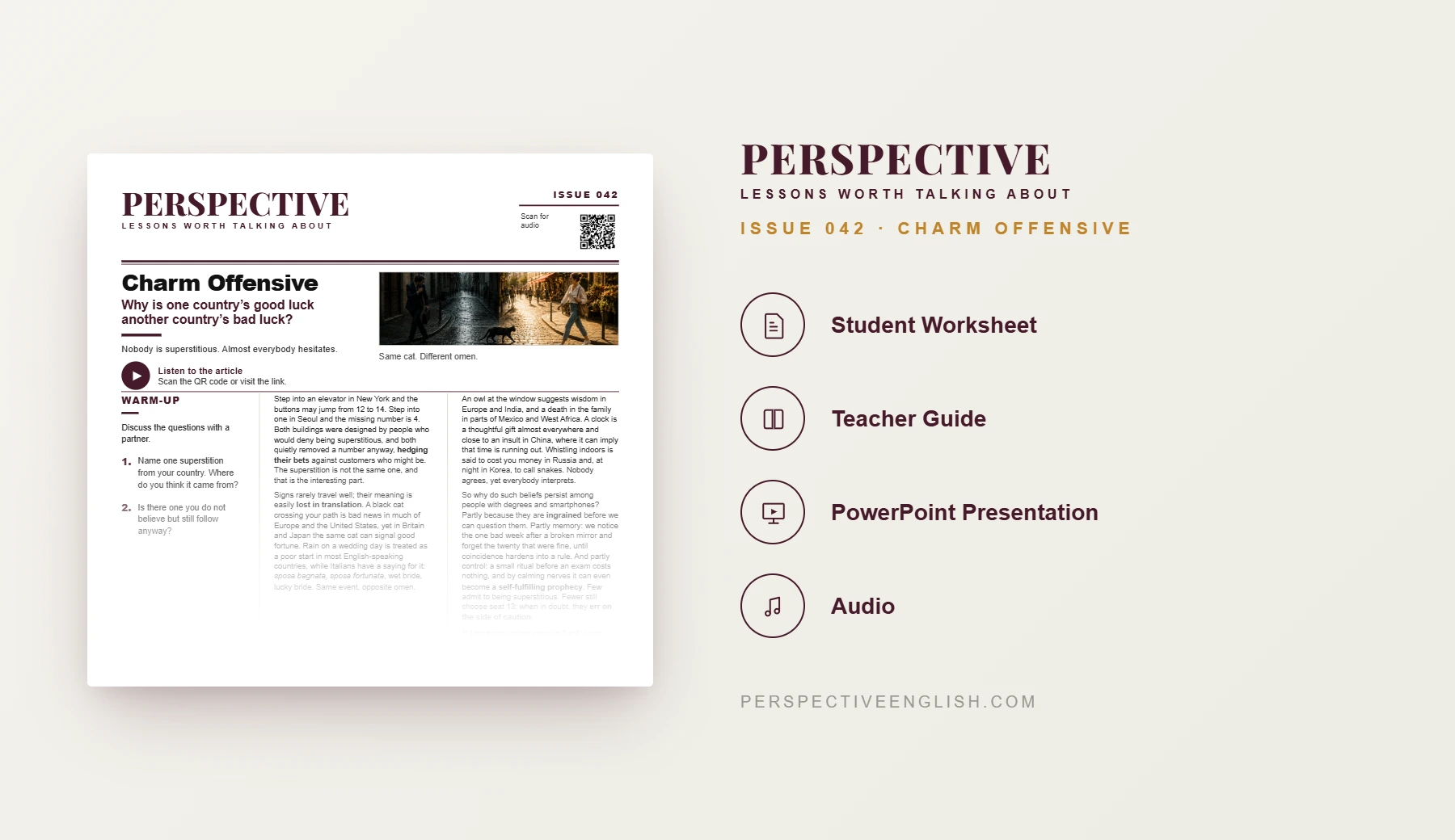 Charm Offensive C1–C2 ESL student worksheet preview