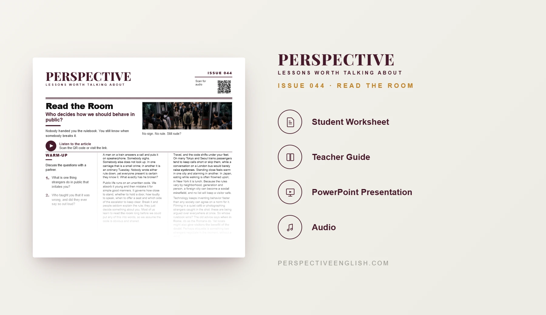 Read the Room C1–C2 advanced ESL worksheet preview