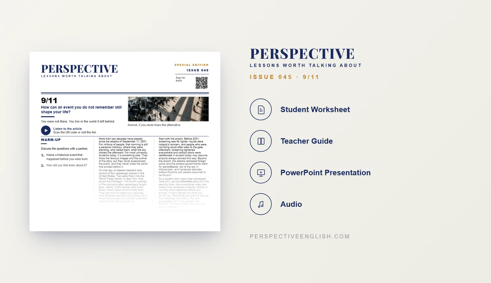 9/11 ESL worksheet preview about September 11, memory, history and its lasting impact for B1–B2 English learners