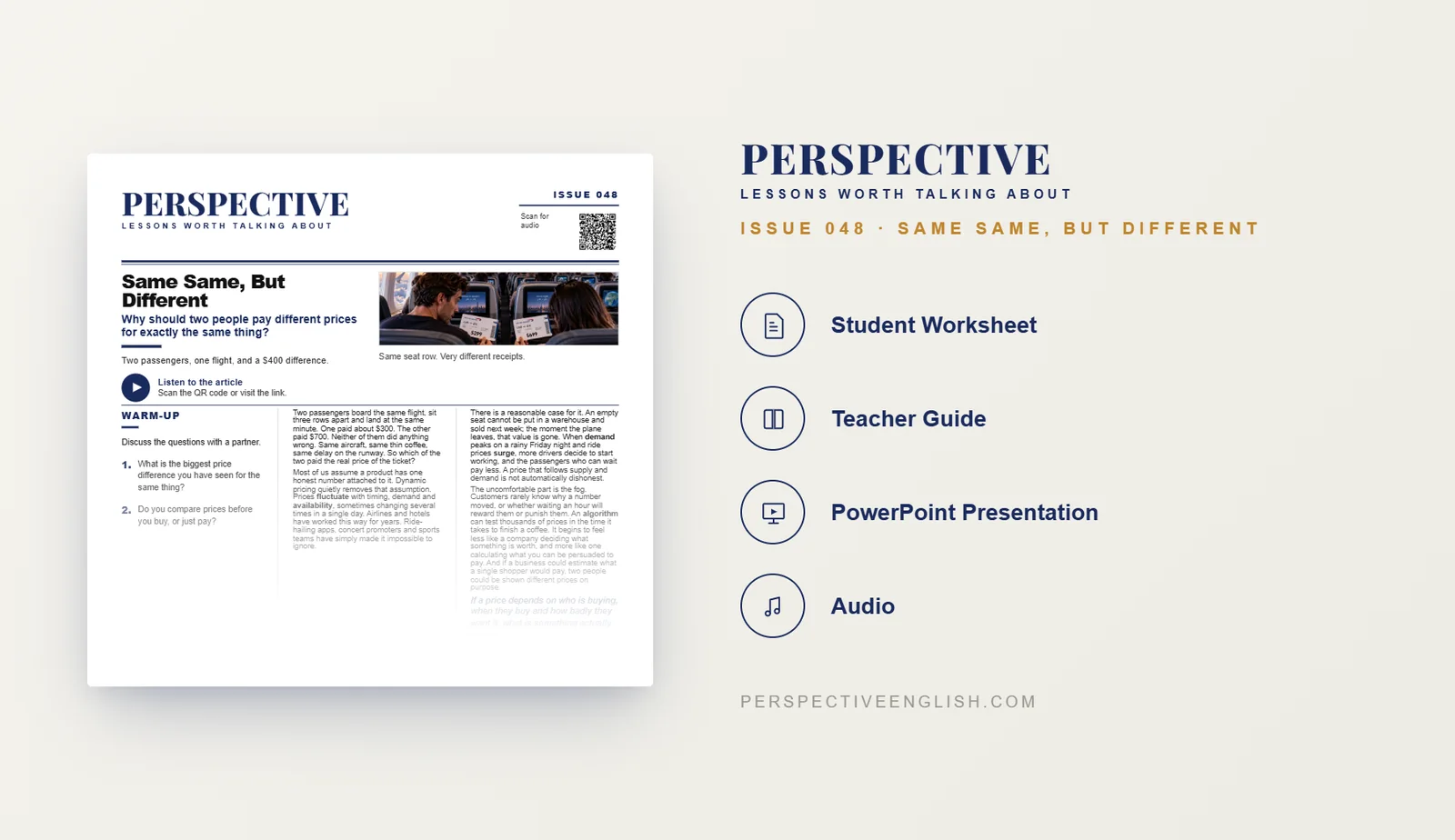 Same Same, But Different B1–B2 ESL worksheet preview about dynamic pricing