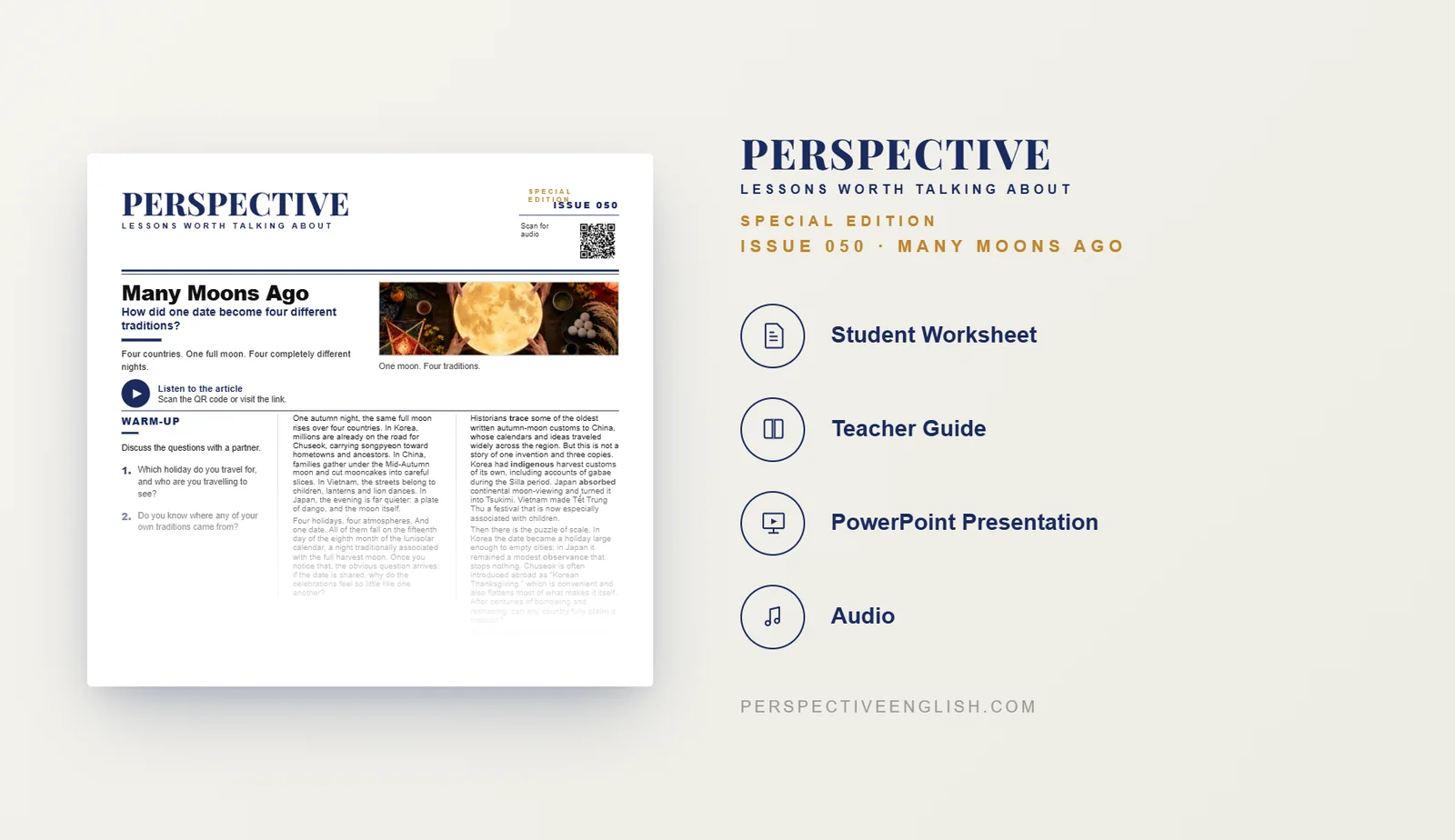 Many Moons Ago B1–B2 ESL worksheet preview about Asian autumn moon festivals