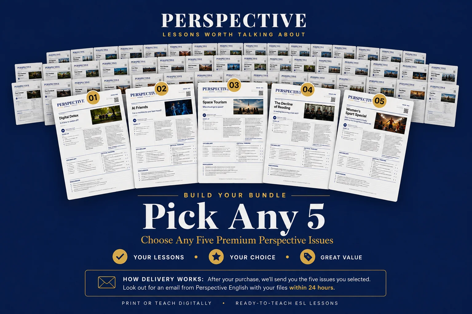 Pick Any 5 Perspective English ESL lesson bundle